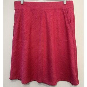 Talbots Knit Skirt Women’s Large Petite LP Pink A-Line Stretch Pockets
